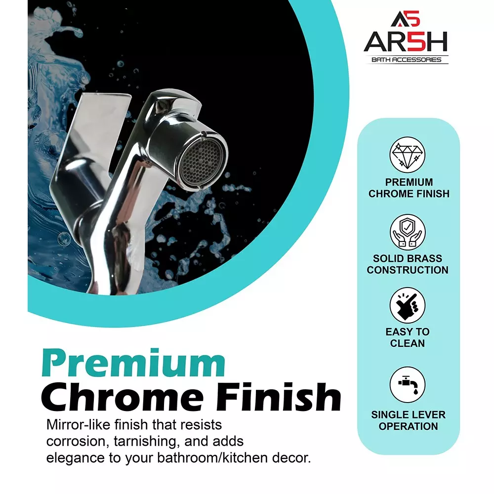 AR5H Bib Tap Wall Mounted Brass Chrome Finish Single Lever Operation, 2 B/C_DIOS_0024 (Set of 2 Pcs)