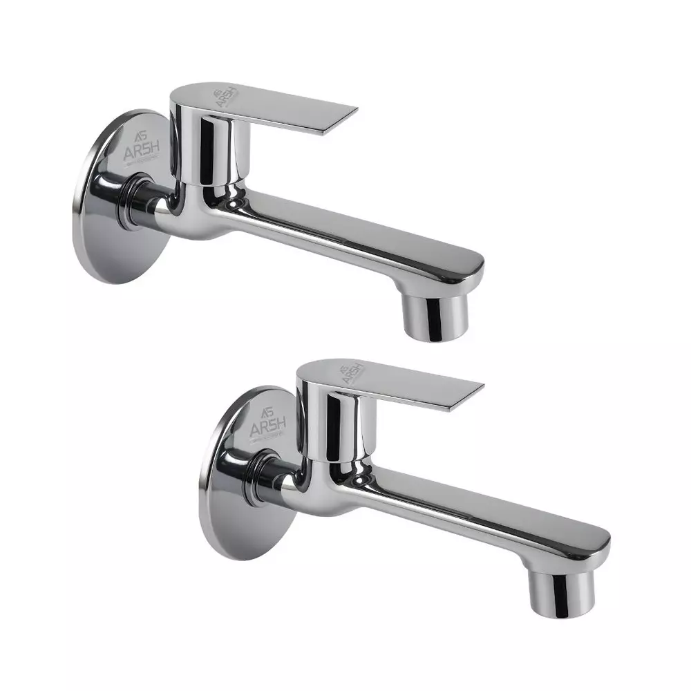 AR5H Long Nose Bib Tap Wall Mounted Brass Chrome Finish Single Lever Operation, 2 L/N_DIOS_0024 (Set of 2 Pcs)