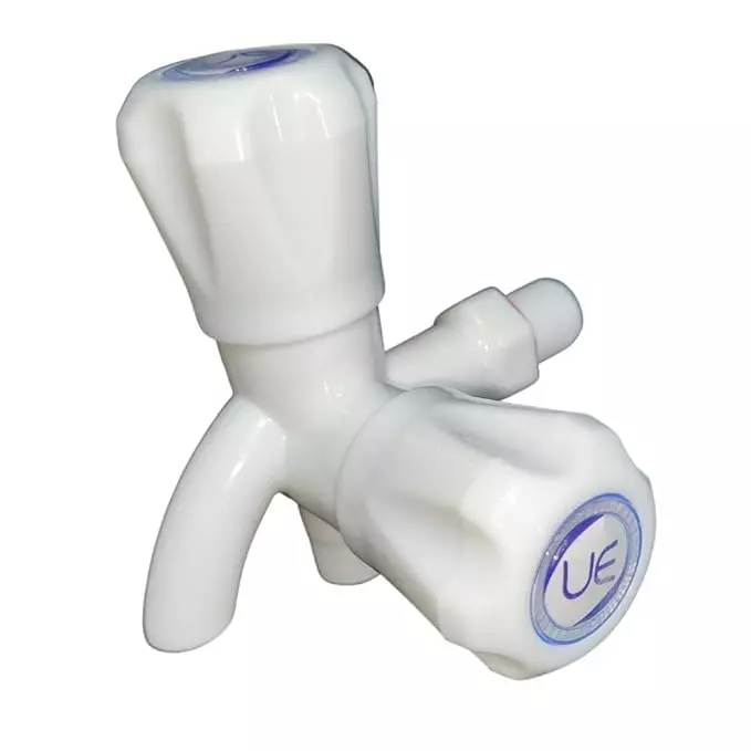 GENERIC 2 Way 2 in 1 Water Tap 15 mm Inlet Connection Size ABS Plastic White