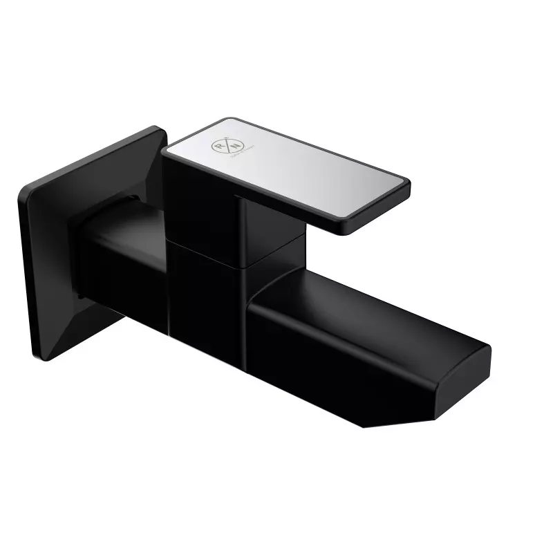 RN PTMT Foam Flow Long Body Tap With Flange 3/4 Inch (20 mm) Size Black for Kitchen & Bathroom Use