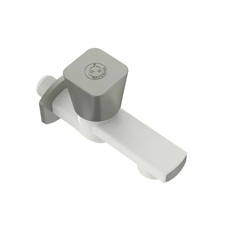 RN PTMT Felicity Collection Foam Flow BIB Tap With Flange White Graphite Polybag Packaging Type 1/2 Inch (15 mm) Size, RNFEB38A32