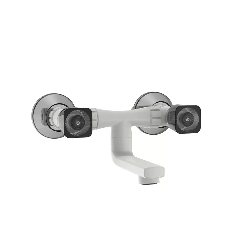 RN PTMT Felicity Collection Wall Mixer Non Telephonic Tap White Charcoal 1/2 Inch (15 mm) Size, RNFEB21F17
