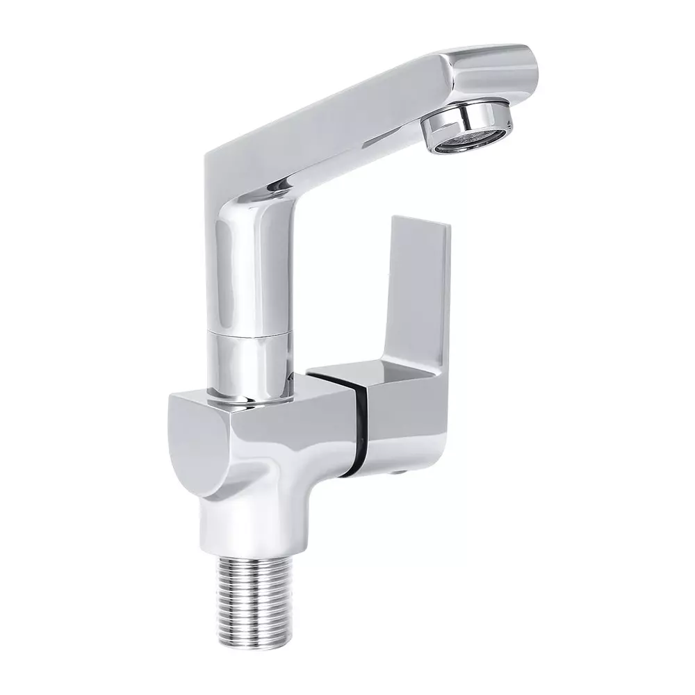 AR5H Swan Neck Kitchen Sink Tap Brass with Mirror Chrome Finish with 360° Swivel Spout, ‎AR5H-WM360