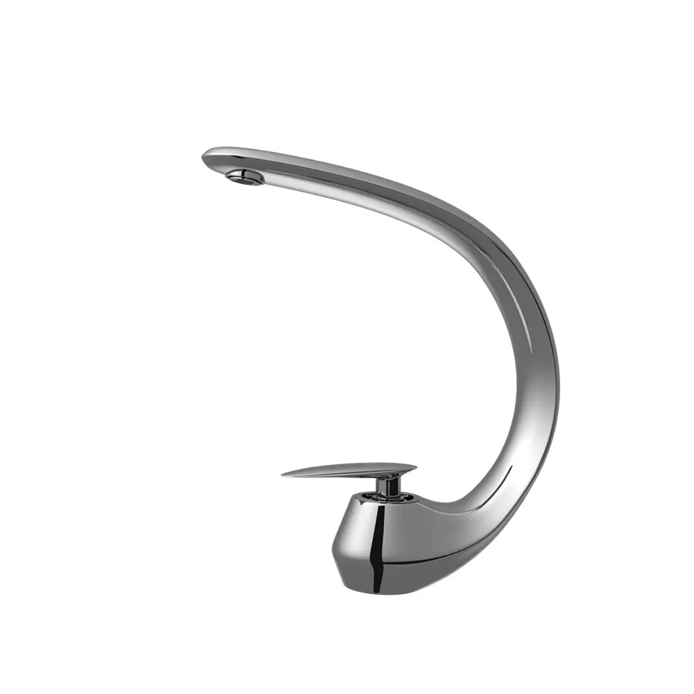 RN Crystal Single Lever Basin Mixer Tap Chrome Plated 1/2 Inch (15 mm) Size Brass for Bathroom & Toilets, RNSL015115