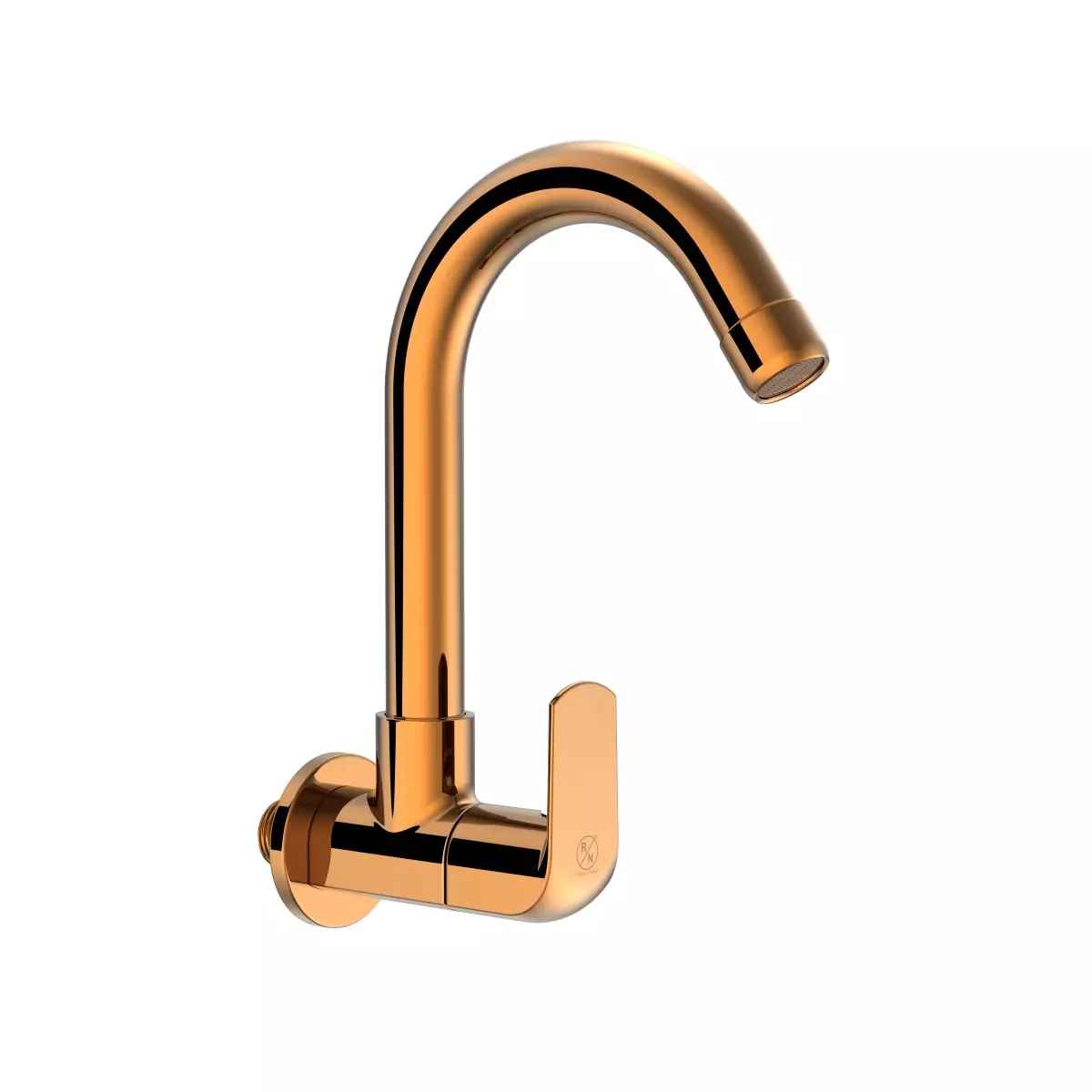 RN Sink Tap With Swivel Spout & Flange Rose Gold Wall Mounted Stainless Steel 1/2 Inch (15 mm) Size for Bathroom & Toilets Use, RNSOP33G09