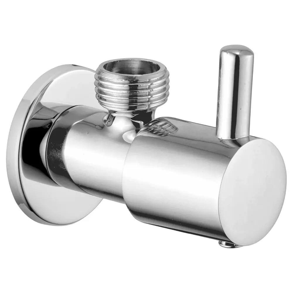 IVAS Angle Tap with Flange Wall Mounted Chrome Finish Silver for Bathroom & Toilets Use, IM12008942