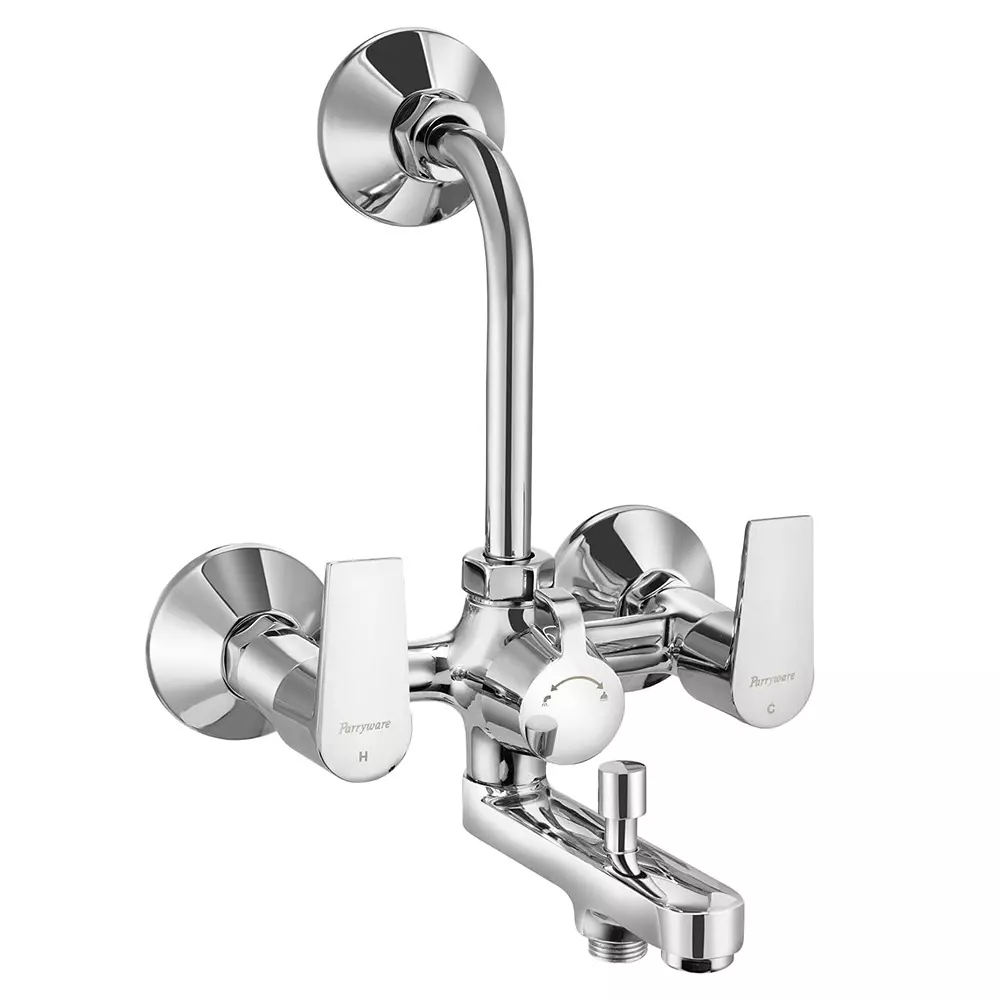 Parryware Praseo Wall Mixer 3-In-1 Stainless Steel Wall Mount Chrome Finish, G5817A1