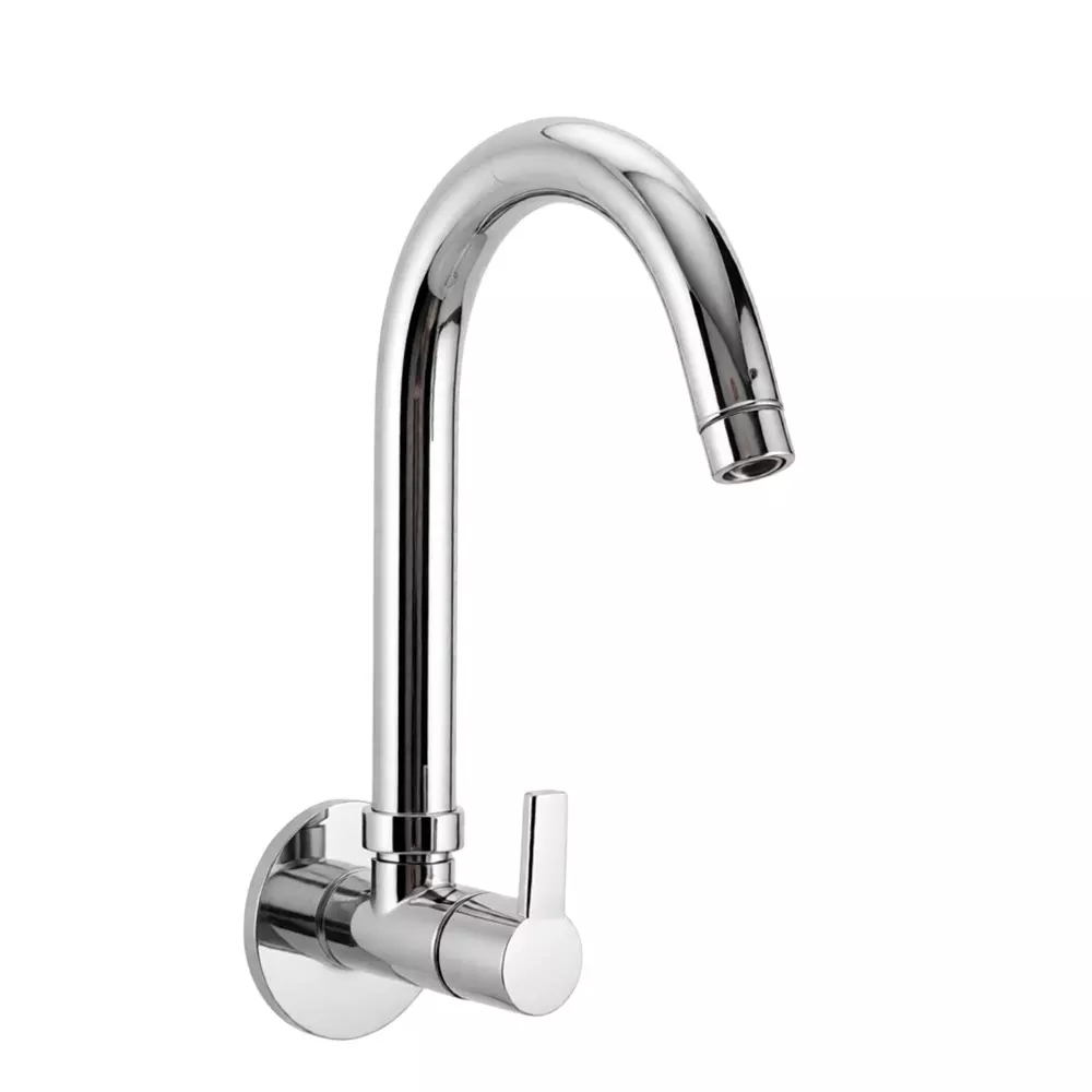 PLUMBER Ecoline Series Eon Range Sink Tap with Swivel Spout and Foam Flow, Chrome Finish and Wall Mounted, EON-0616