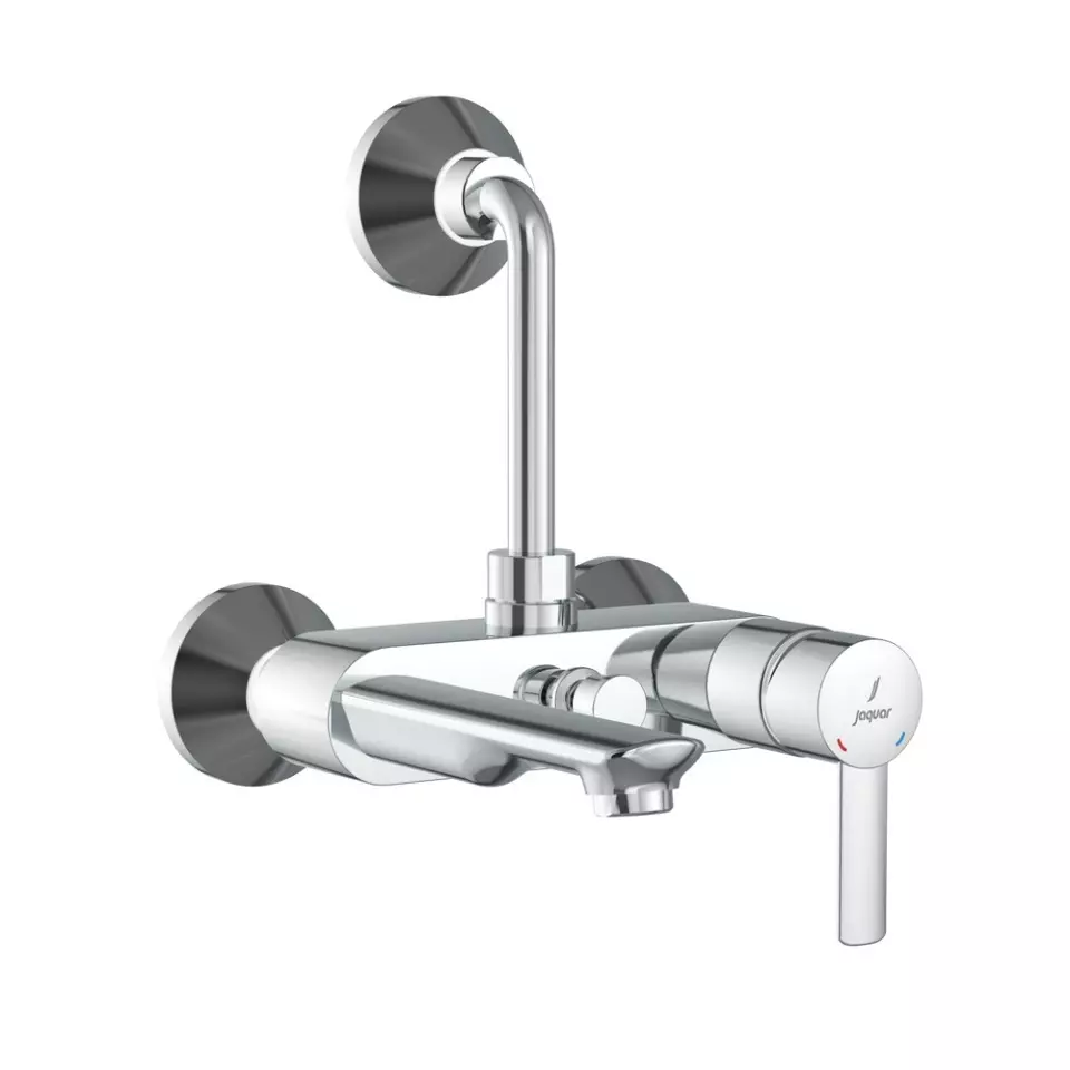 Jaquar Fusion Prime Single Lever Wall Mixer Tap with Provision & Long Bend 115 mm Silver Stainless Steel for Overhead Shower Use, FUP-CHR-29117PM