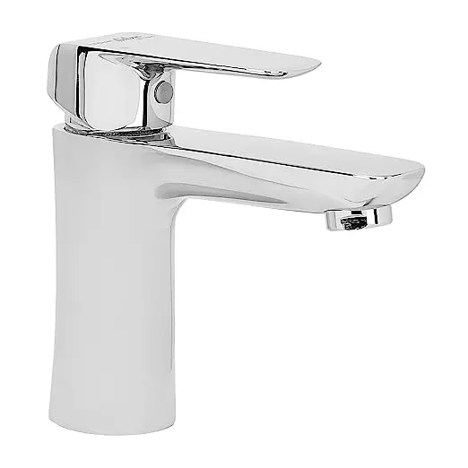 Hindware Fluid Brass Chrome Finish Basin Mixer Tap Without Popup Waste