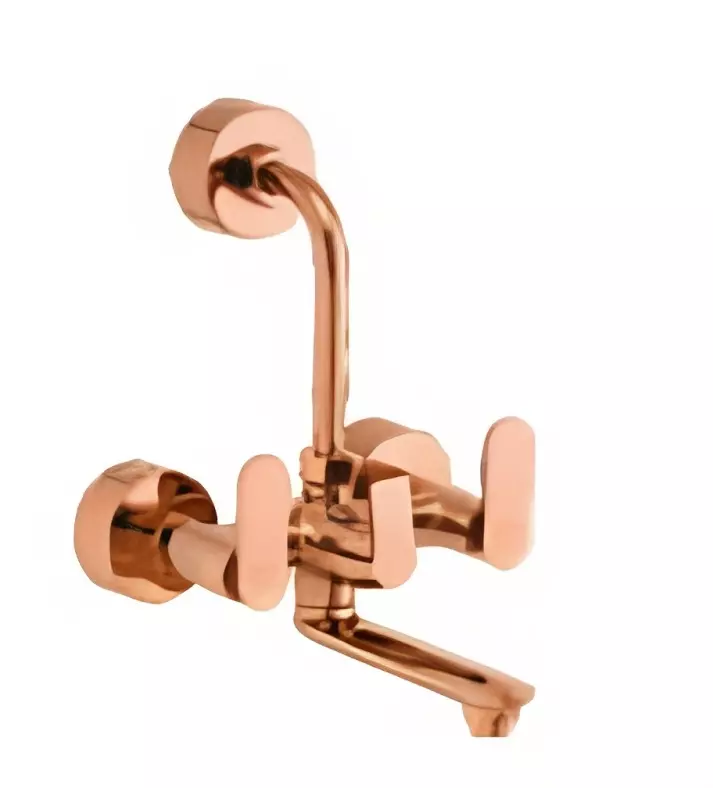 CERA Brooklyn Three Lever Wall Mount Wall Mixer for Overhead Shower Rose Gold, F1018401RG