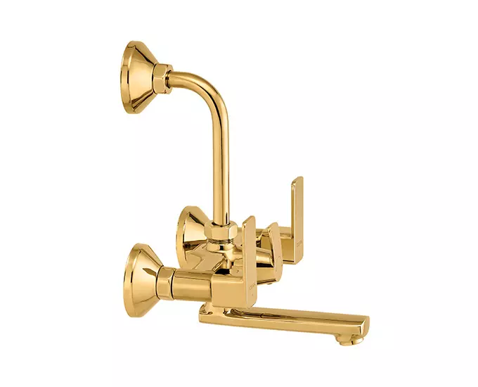 CERA Ruby Three Lever Wall Mount Wall Mixer for Overhead Shower French Gold, F1005401FG