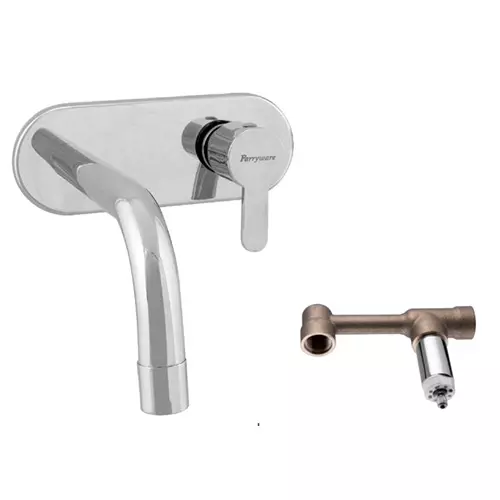 Parryware Claret Left Hand Side Lever Pillar Cock with Concealed Chrome, G5296A1+G2797A1 (Pack of 2 Piece)