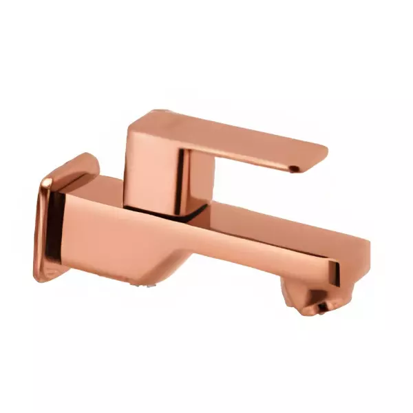 CERA Ruby Single Lever Wall Mount Bib Cock with Wall Flange and Aerator Rose Gold, F1005151RG