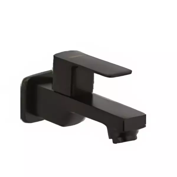 CERA Ruby Single Lever Wall Mount Bib Cock with Wall Flange and Aerator Matte Black, F1005151BM