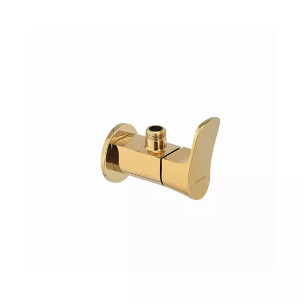 CERA Perla Single Lever Wall Mount Angle Cock with Wall Flange French Gold, F1012201FG