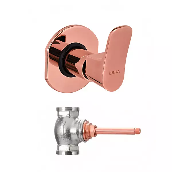 CERA Perla Stop Cock for 15 mm Pipe Line with Inner Head, F1012351RG + F4050102 (Set of 2 Pcs)