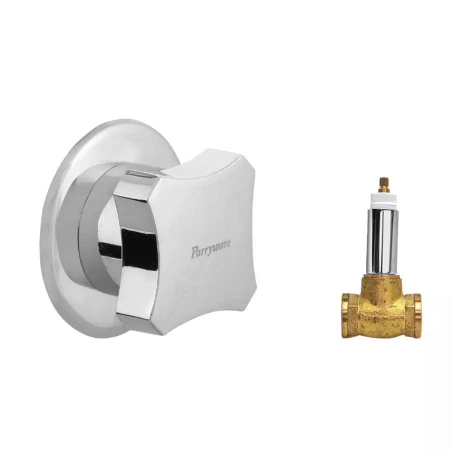 Parryware Jade Brass Chrome Finish Quarter Turn Stop Cock with Concealed, G0251A1+G5052A1