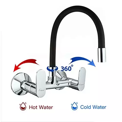 Aquieen Sink Mixer Tap Brass Polished Finish Black, AQN 745