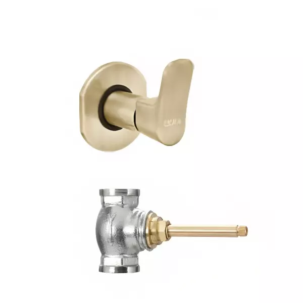 CERA Perla Stop Cock for 15 mm Pipe Line with Inner Head, F1012351BA + F4050102 (Set of 2 Pcs)