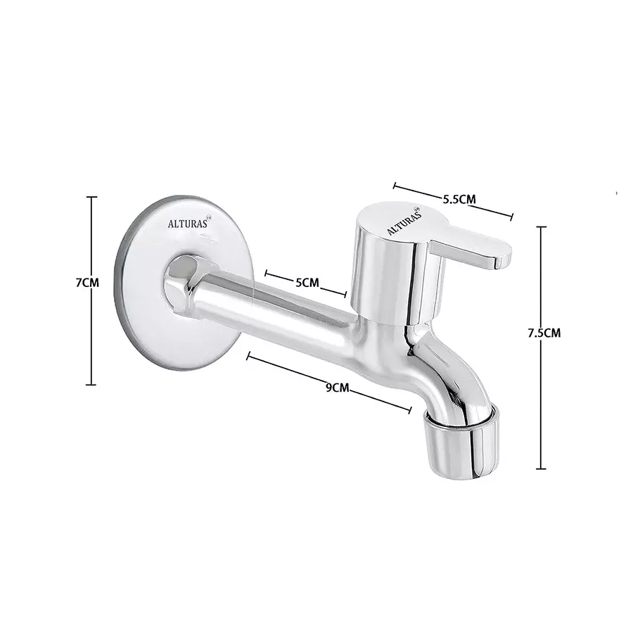 ALTURAS Stainless Steel Flora Long Body Tap for Bathroom and Kitchen (Set of 7 Pcs)