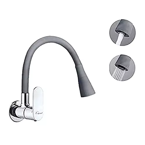 Aquieen Sink Tap Brass with Wall Flange Grey, AQN 726