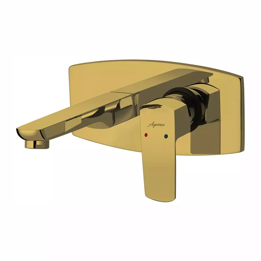 Aquieen Zura Basin Mixer Tap Brass & Copper Wall Mount Gold, AQN 915
