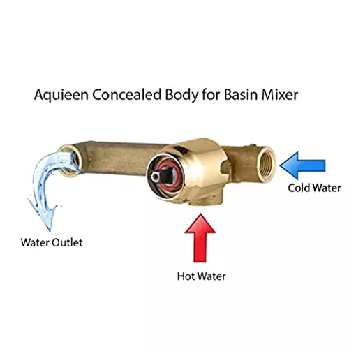 Aquieen Zura Basin Mixer Tap Brass & Copper Wall Mount Gold, AQN 915