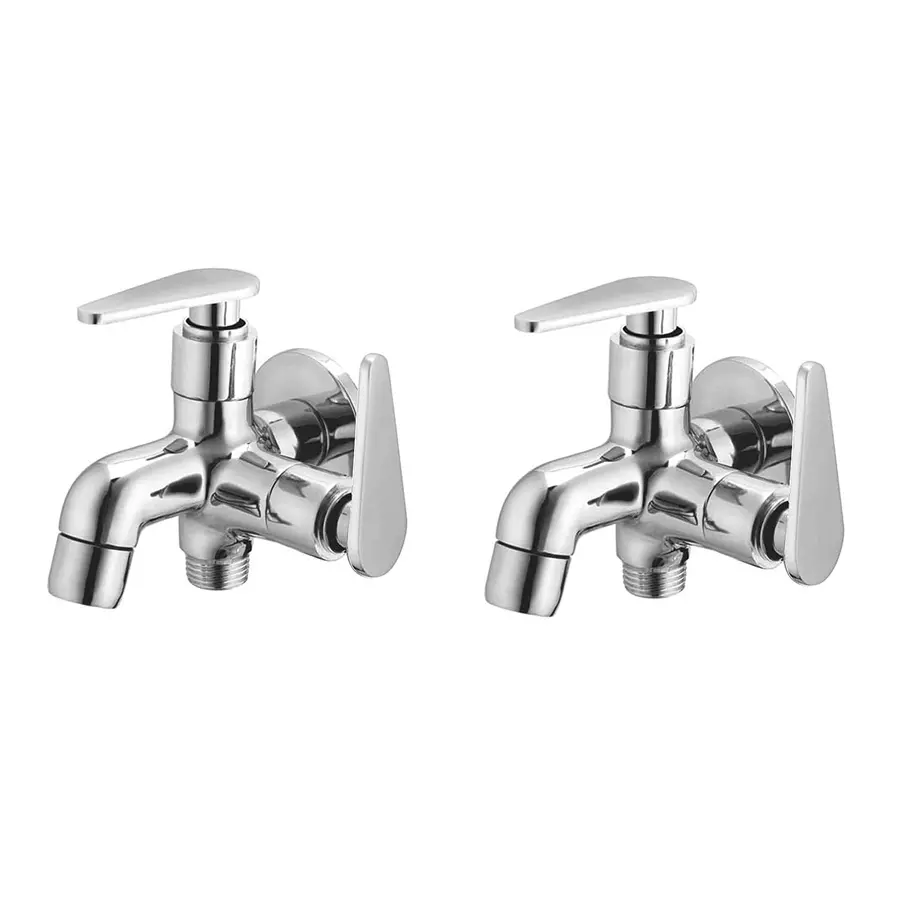 CLINTON Jazz Brass Bib Tap 2 in 1 for Bathroom and Kitchen (Pack of 2)