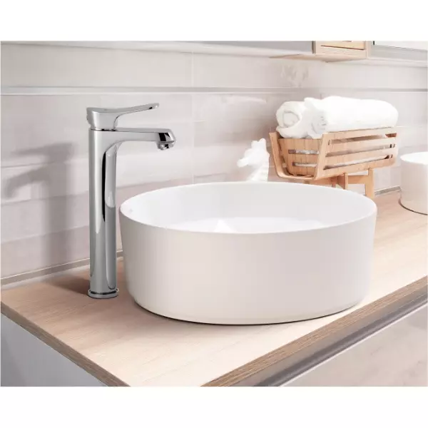 CERA Perla Single Lever Wall Mount Basin Mixer with Extended Body and Connection Pipe, F1012452
