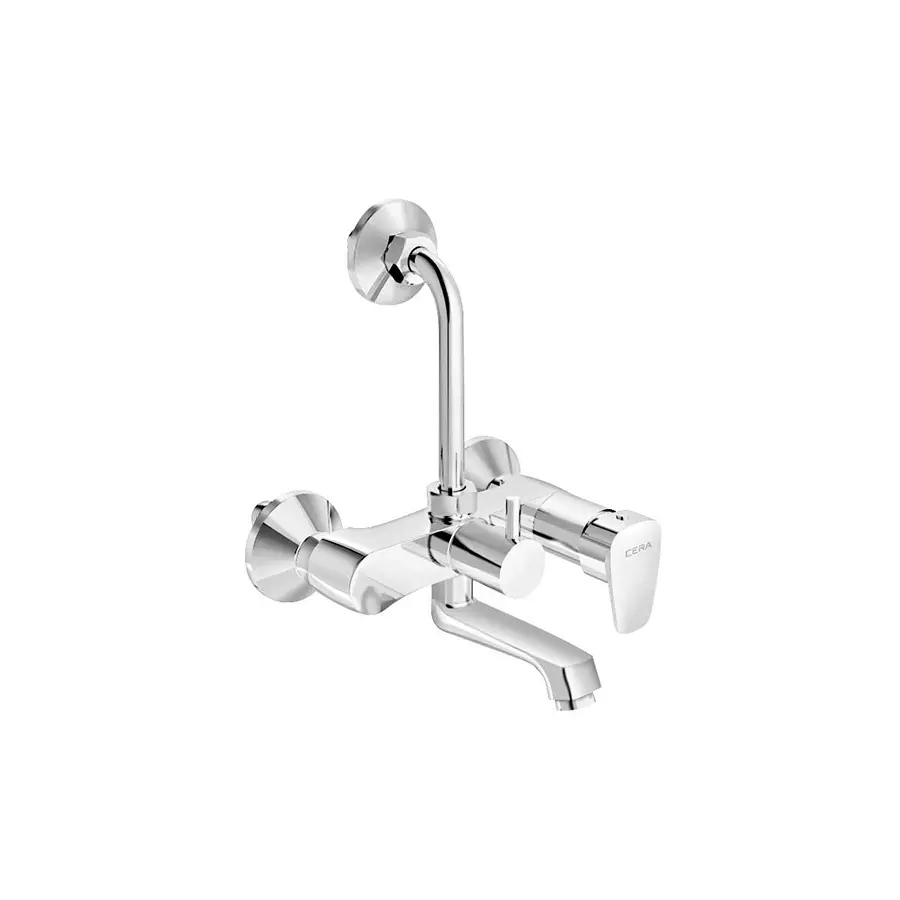 CERA Vine Single Lever Wall Mount Wall Mixer with Bend Pipe for Overhead Shower, F1020411