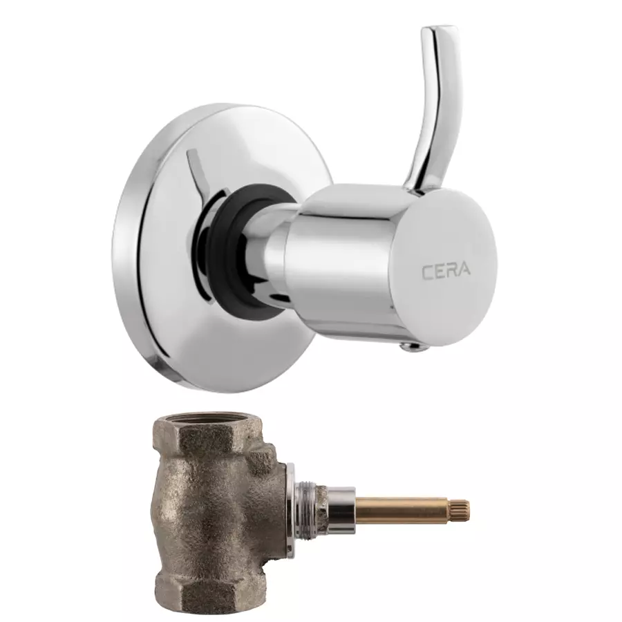 CERA Crayon Quarter Turn Wall Mount Flush Cock, F2008751 + F4060101 (Set of 2 Pcs)