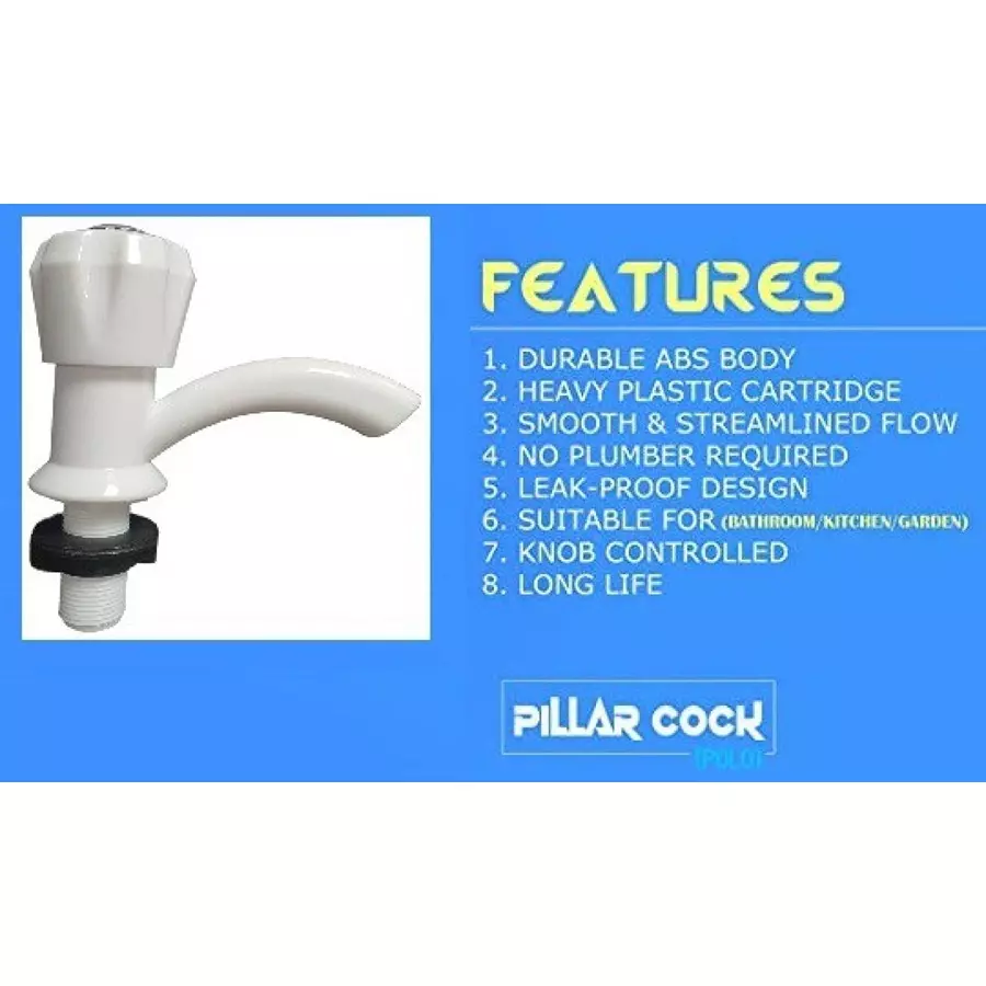 Fastgear Bathroom Faucet Set PVC Chrome Finish White, FG2275 ( Pack of 2)