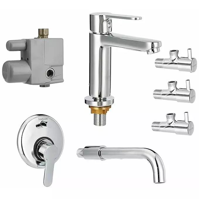 Hindware Splendid Duo Brass Combo Set with Pillar Cock, F430004CP