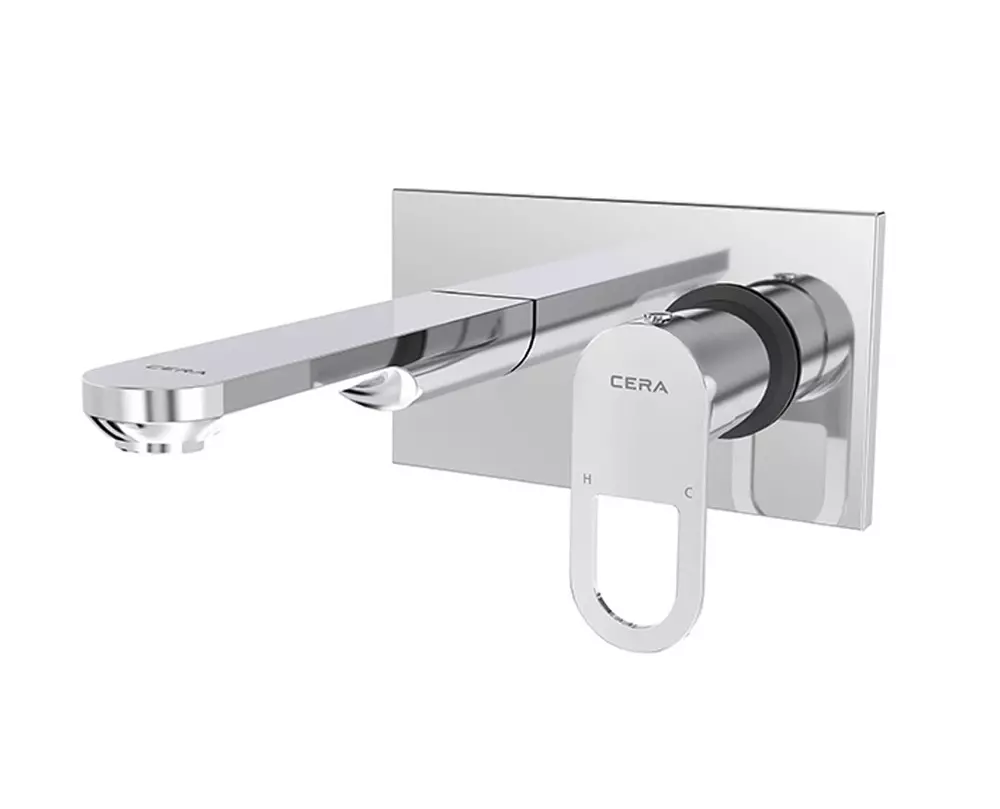 Cera Elante Wall Mounted Single Lever Basin Mixer Exposed Part (F1022474) and Concealed Part (F4065103) Set