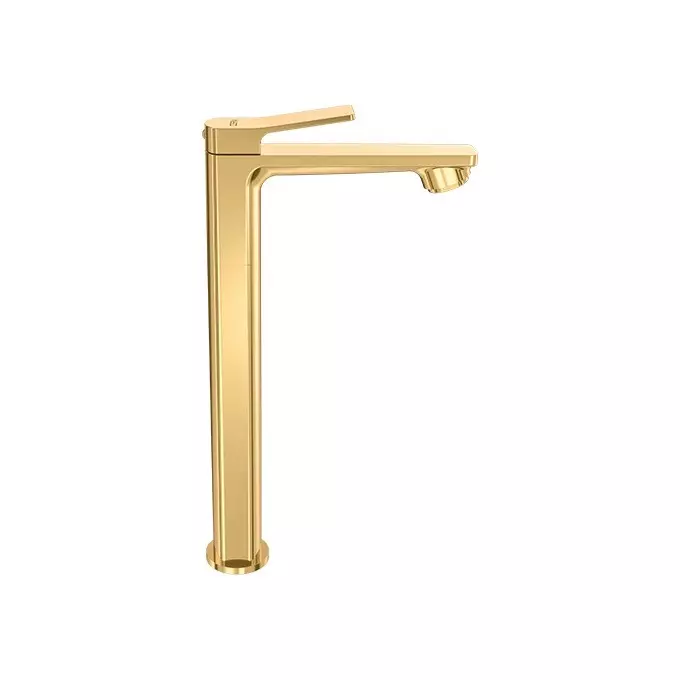 CERA Sylvina Pillar Cock Quarter Turn Deck Mount PVD Finish French Gold with Aerator, F1021102FG