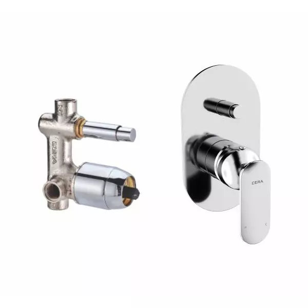 CERA BROOKLYN Diverter System Exposed Part + Concealed Part Wall Mount Chrome