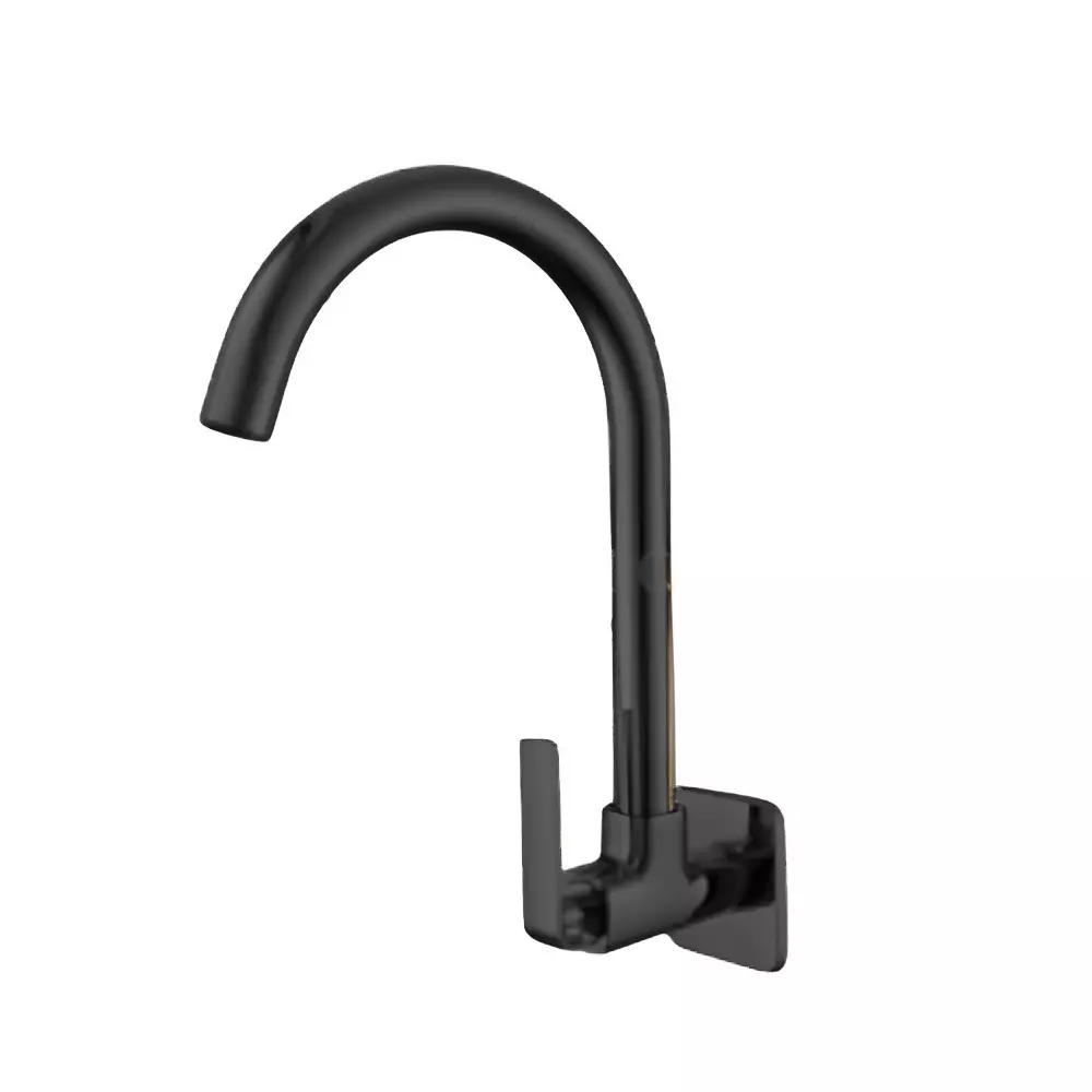 CERA RUBY Basin Mixer Quarter Turn Wall Mount PVD Finish Black Matte, F1005252BM