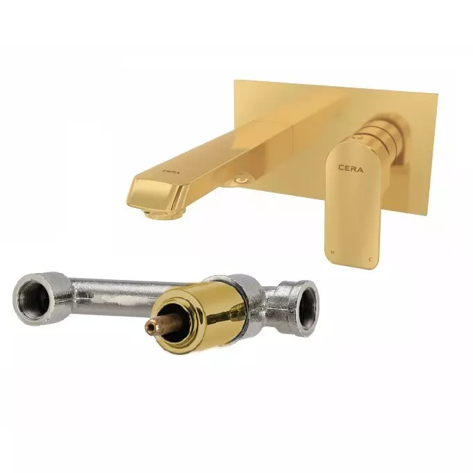 CERA CHELSEA Basin Mixer Diverter Single Lever Exposed Part + Concealed Part Wall Mount, F1016474 + F4065103