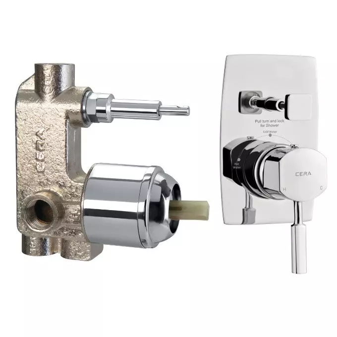 CERA GAYLE Diverter Single Lever Exposed Part + Concealed Part Wall Mount Chrome, F1014711+F4020101
