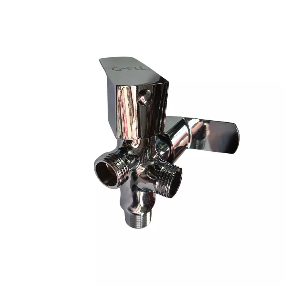 INDIA DREAMS 2 in 1 Angle Valve Brass Wall Mount Silver, ID_SS_095