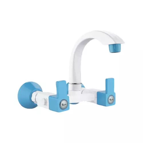 TRIJAL Oscar Plus Sink Mixer With Flange White, Blue 15 mm Thread & 20 mm Spindle, OSP-113 (Pack of 12)