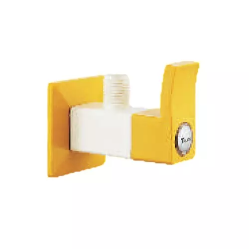 TRIJAL Guppy Pluse Angle Cock With Flange White, Gold 15 mm Thread & 20 mm Spindle, GPP-102 (Pack of 24)