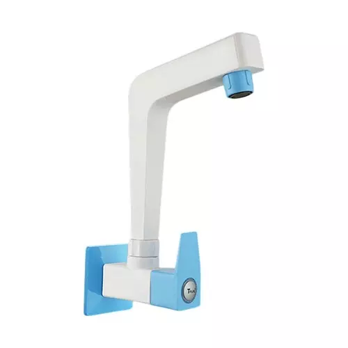 TRIJAL Shark Plus Sink Cock Premium with Flange White, Blue 15 mm Thread & 20 mm Spindle, SHP-111 (Pack of 24)