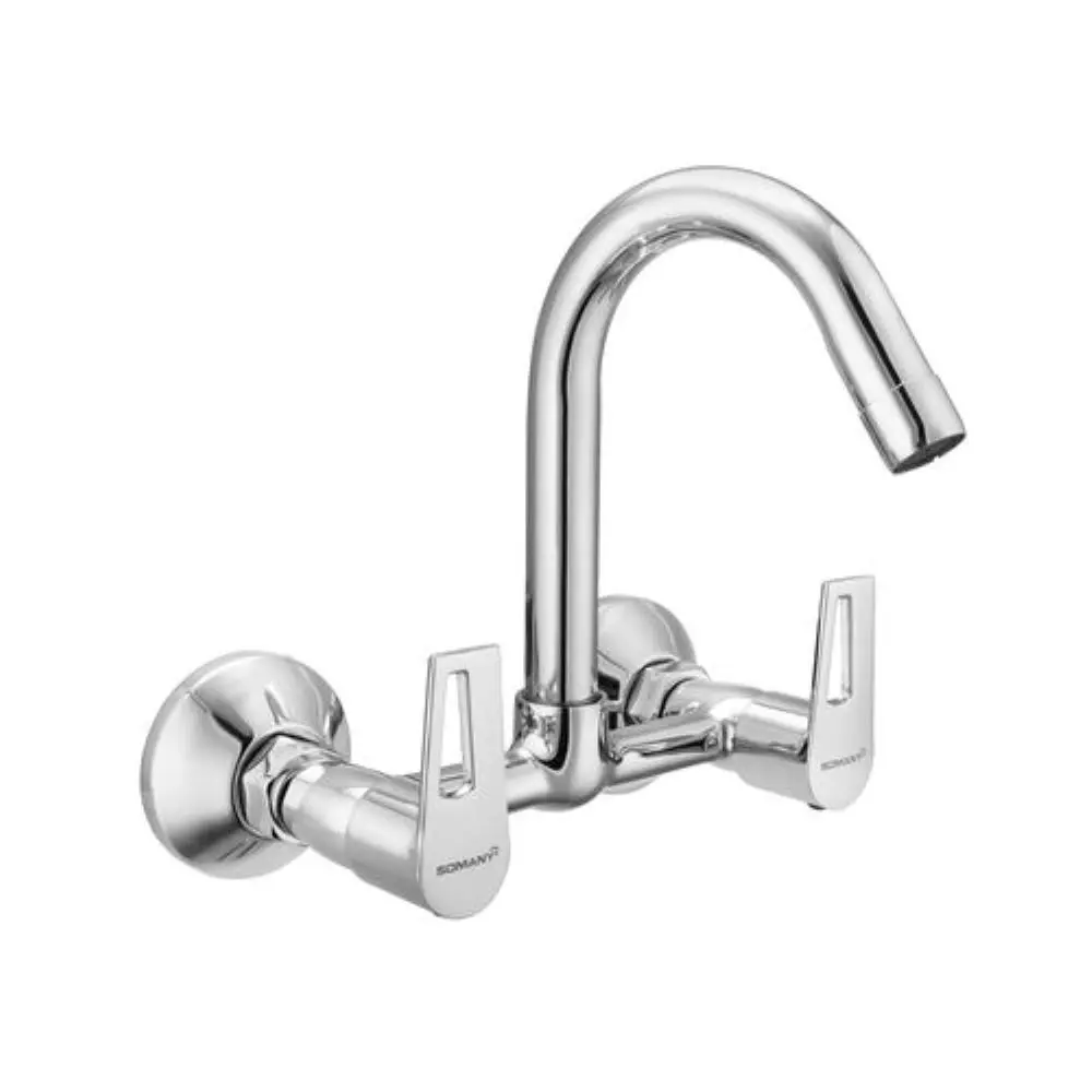 Somany Sink Mixer Signature Collection Jupiter Series Chrome Finish Metal Body Wall Mount, 272201420041