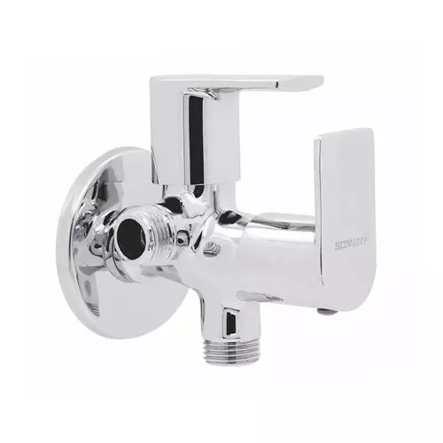 Somany Angle Valve Two Way Signature Collection Rime Series Chrome Finish Wall Mount, 272210710061