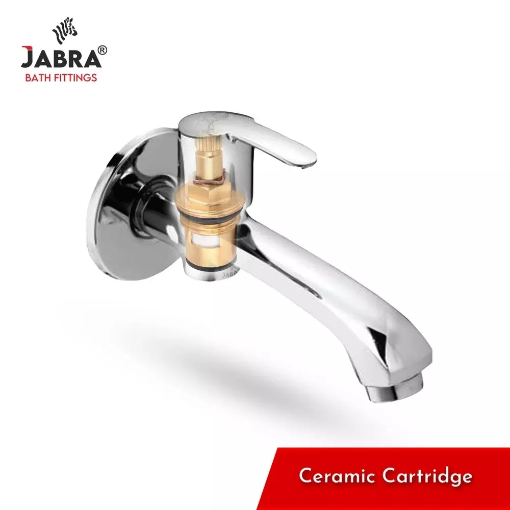 Jabra Long Body Cock Aqua Series Brass Chrome Finish Wall Mount Silver