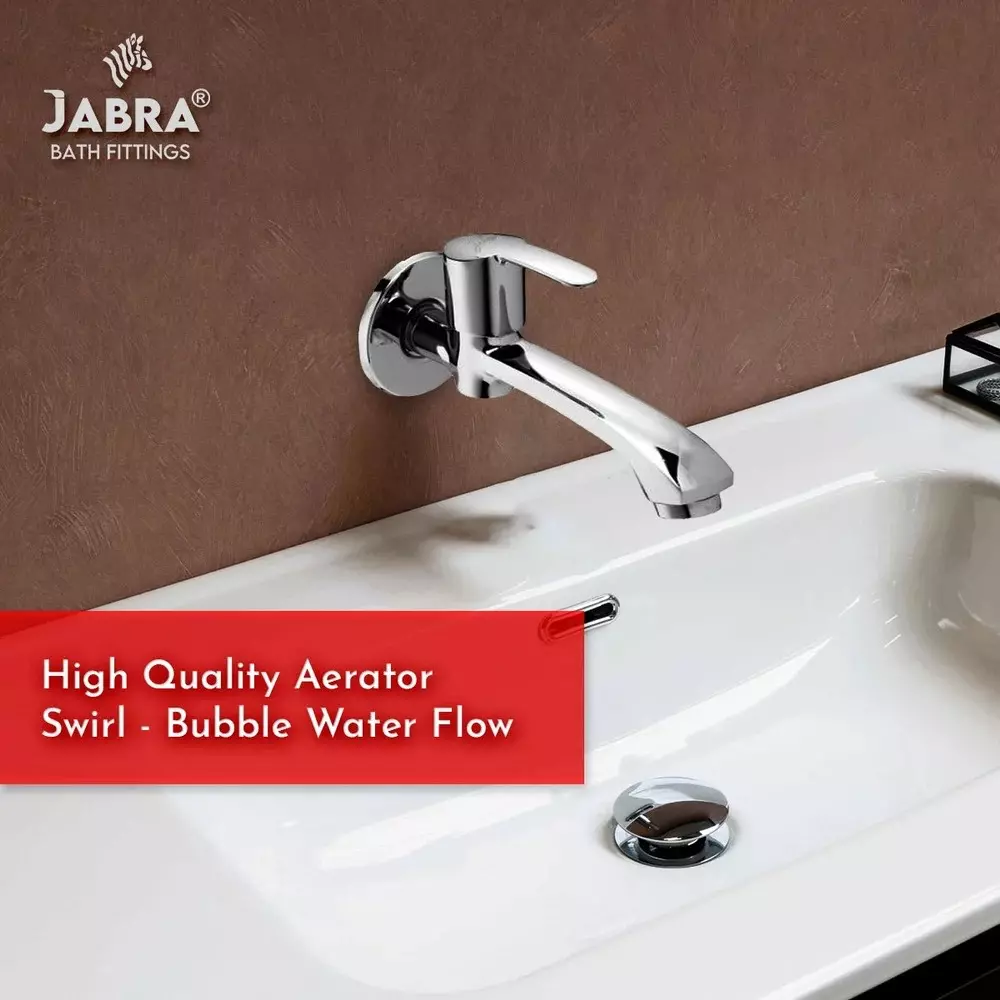 Jabra Long Body Cock Aqua Series Brass Chrome Finish Wall Mount Silver