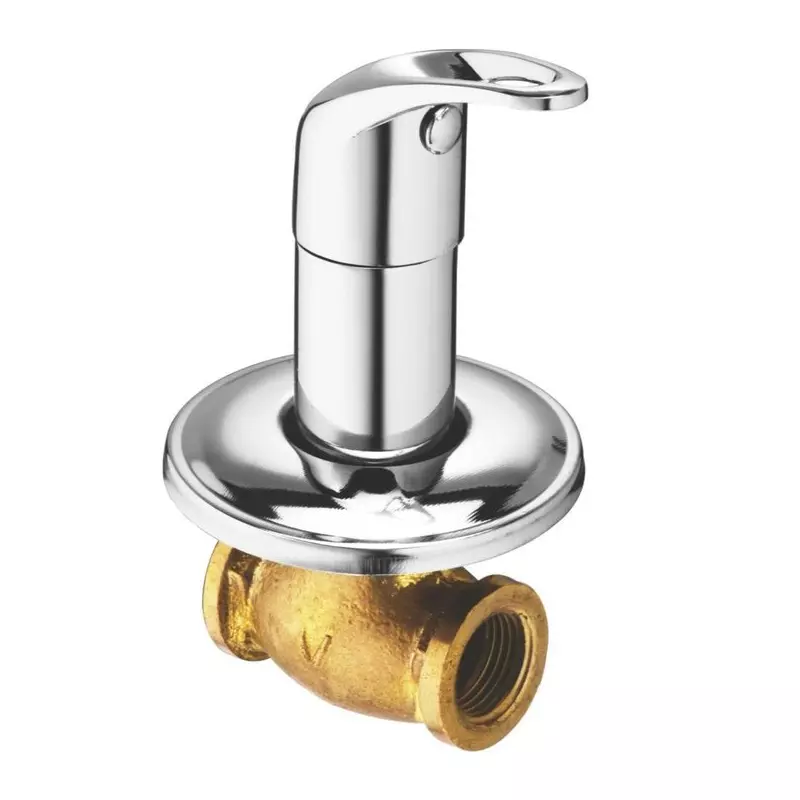 Jabra Concealed Stop Cock (M) Cosmo Series Brass Chrome Finish Wall Mount 15 mm Silver