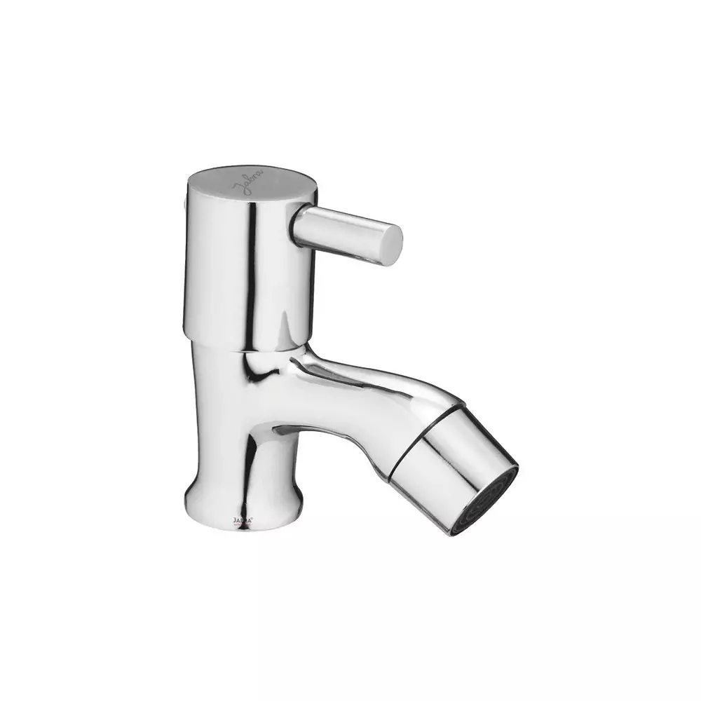 Jabra Pillar Cock Flora Series Brass Chrome Finish Deck Mount Silver